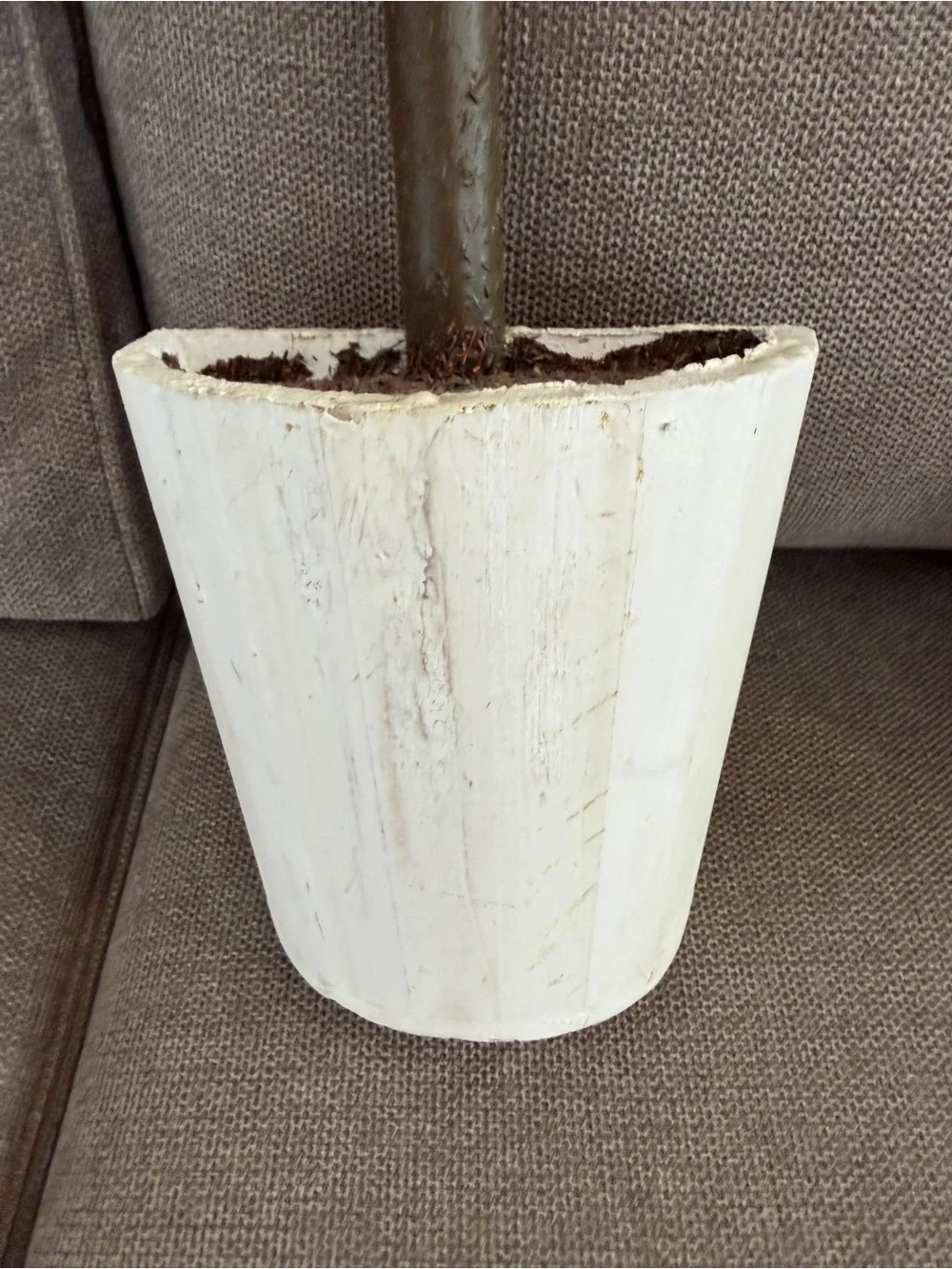 Pier 1 Green Boxwood Topiary Pair with White Pots and Burlap Bows Like New